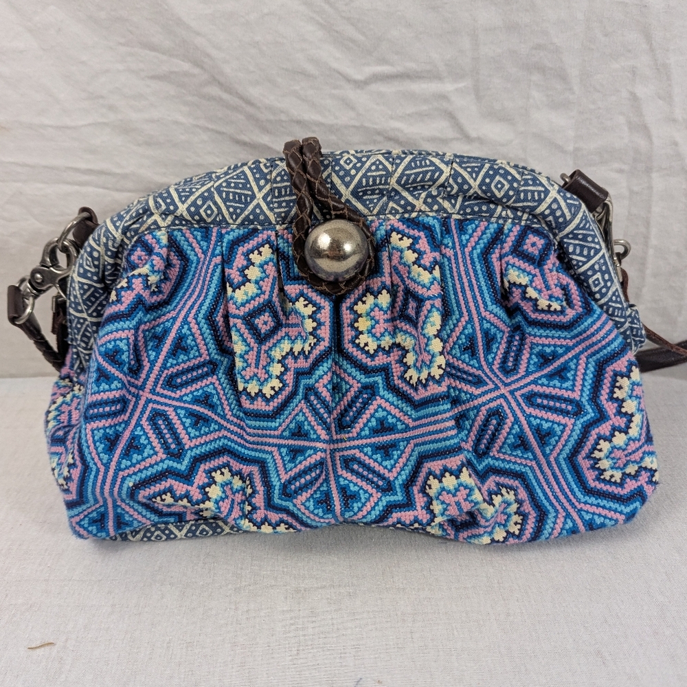 Plenty By Tracy Reese Blue/White Boho Shoulder/Hobo Bag Detachable Straps